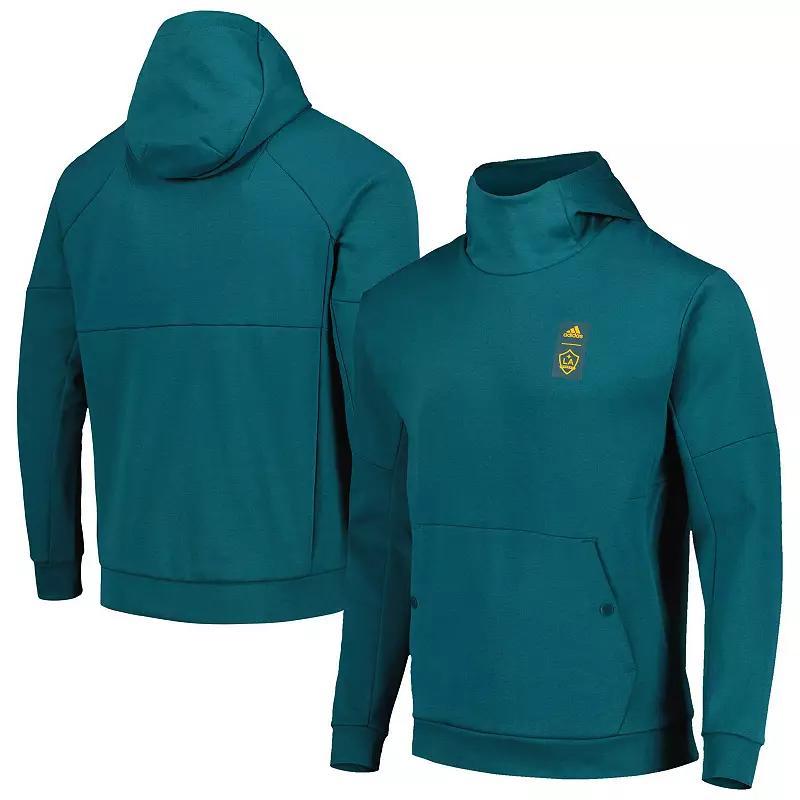 Men's adidas Teal LA Galaxy 2023 Player Travel Pullover Hoodie, Size: 2XL, Blue Product Image