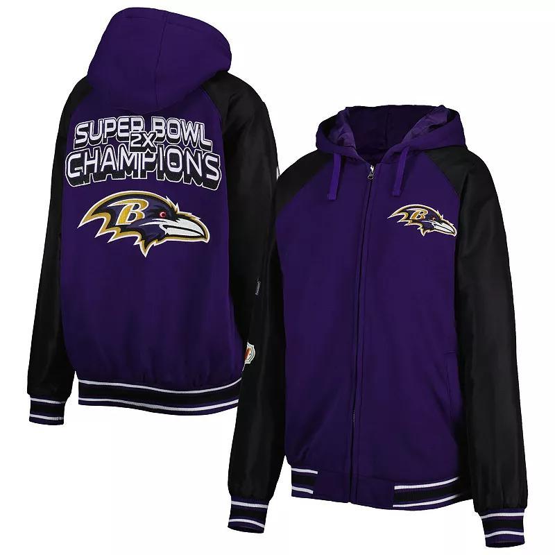 Mens G-III Sports by Carl Banks Baltimore Ravens Defender Raglan Full-Zip Hoodie Varsity Jacket Product Image