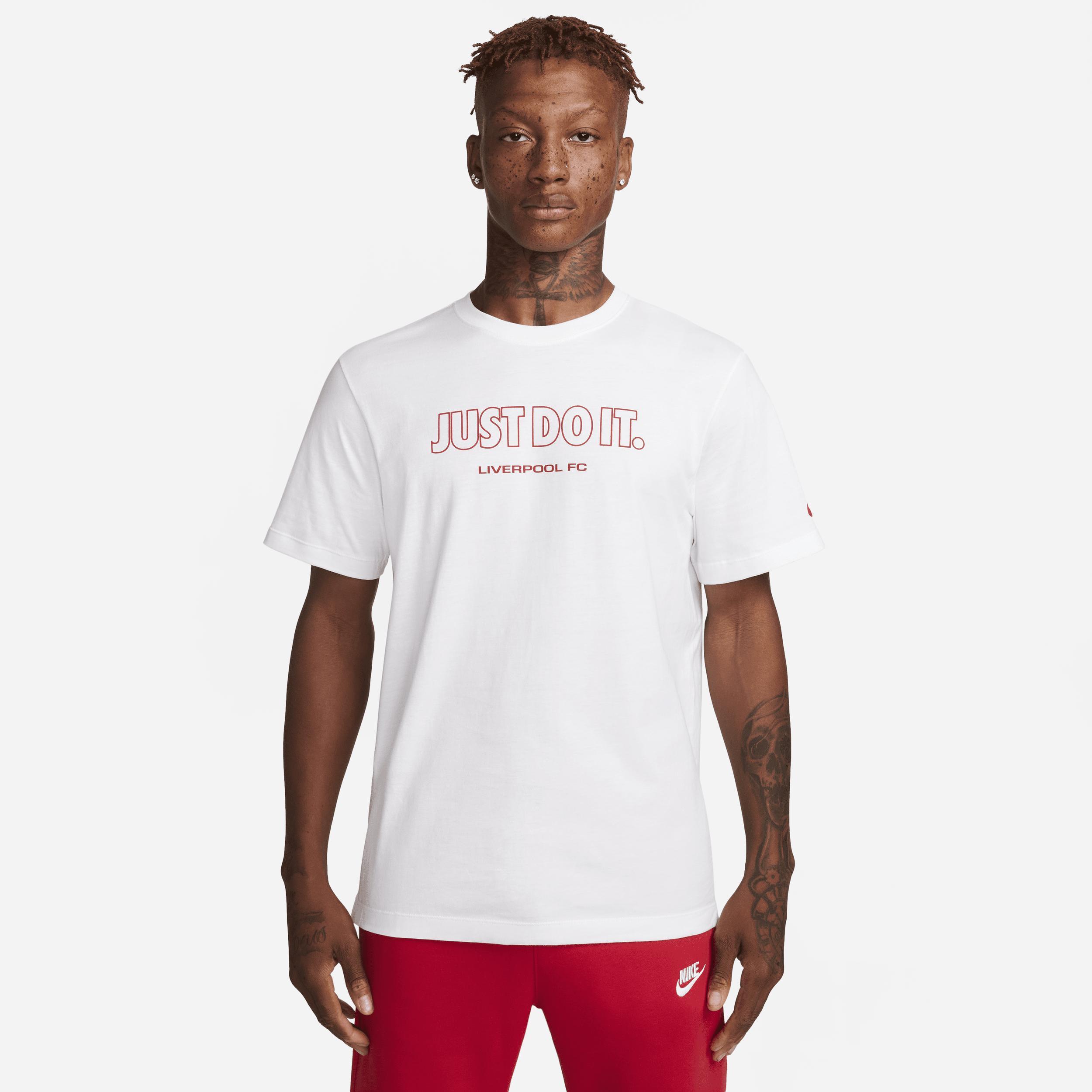 Men's Nike White Liverpool Just Do It T-Shirt, Size: Small, Lvp White Product Image