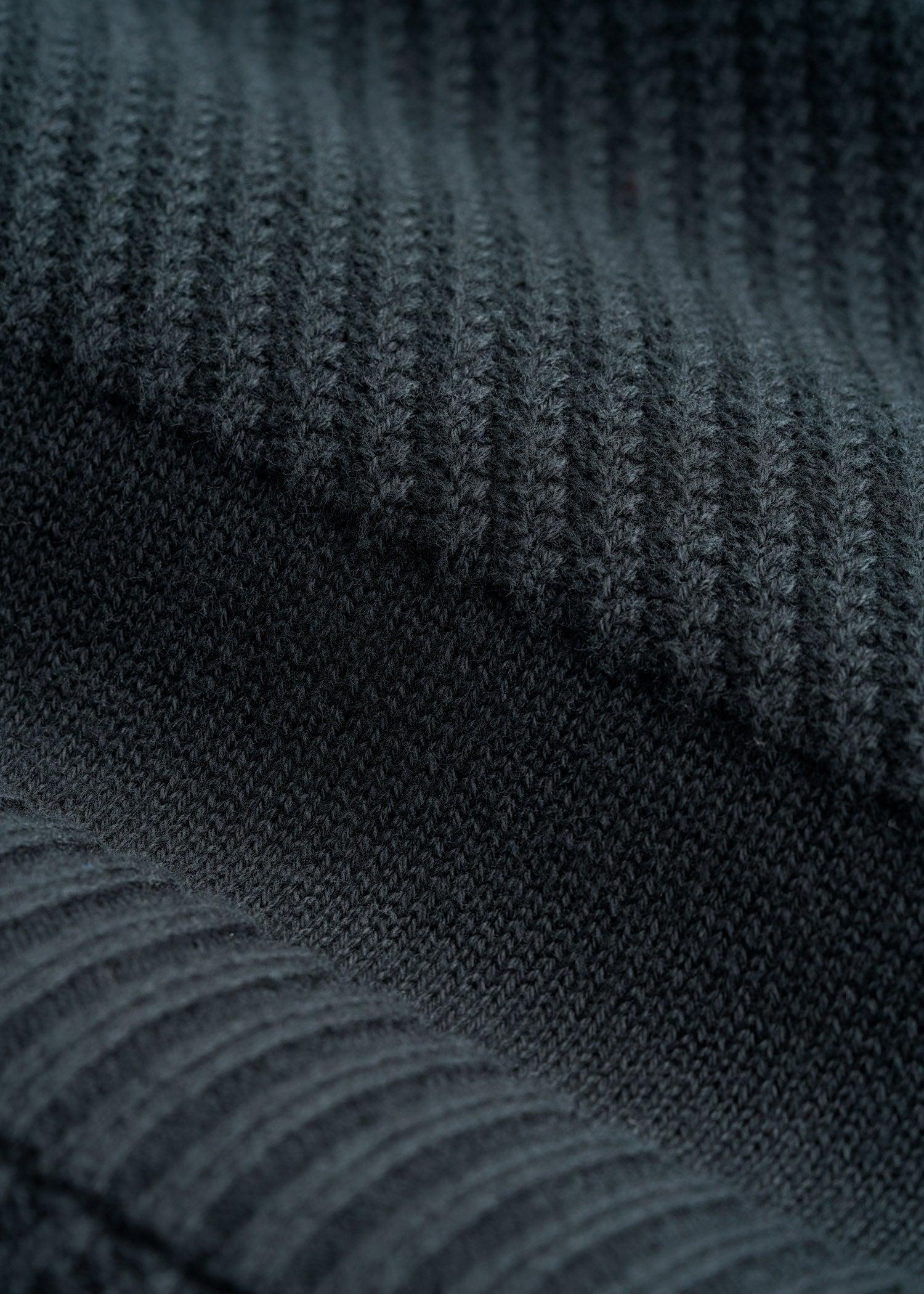 Minimalist Embossed Knit Sweater for Tall Men in Midnight Green Male Product Image