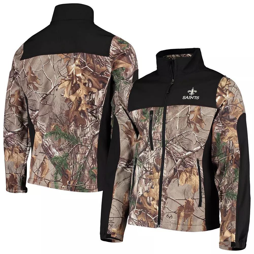 Men's Dunbrooke Realtree Camo/Black New England Patriots Circle Hunter Softshell Full-Zip Jacket, Size: Medium, Green Product Image