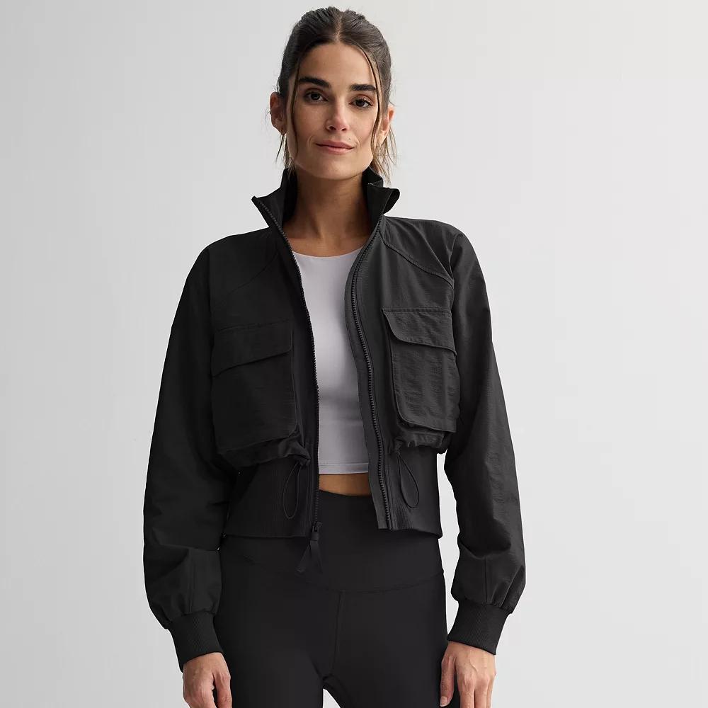 Women's FLX Woven Rib Mix Jacket, Size: XS, Mineral Black Product Image