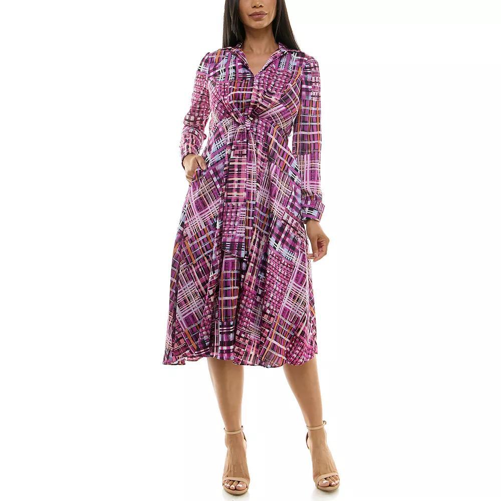Women's Maison Tara Tie Front Midi Shirtdress, Size: 4, Blue Team Product Image