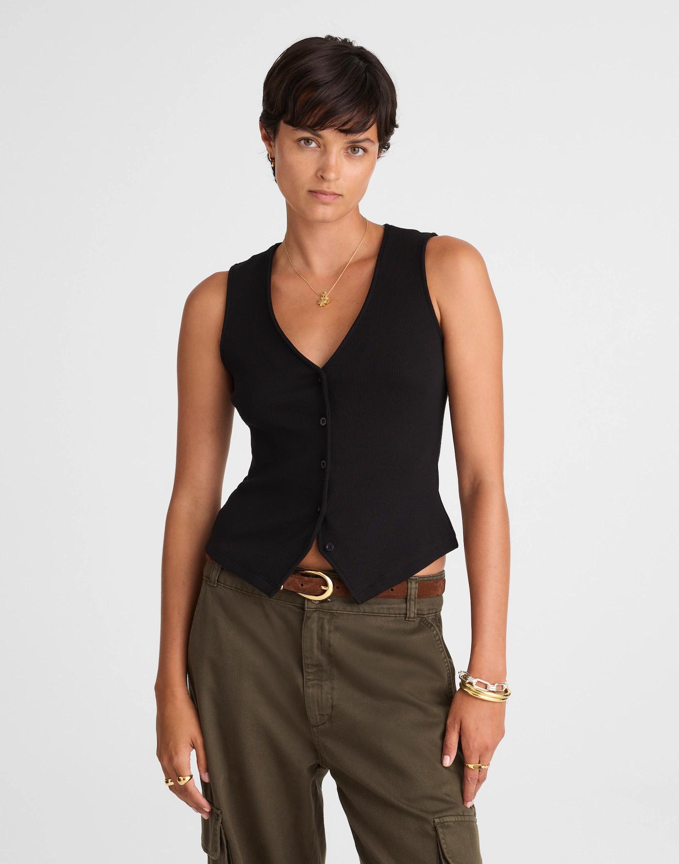 Ribbed V-Neck Vest Product Image