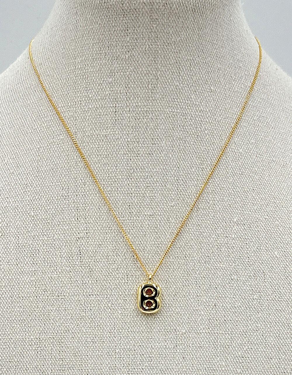 DO EVERYTHING IN LOVE 14K Gold Dipped B Initial Bubble Necklace Product Image