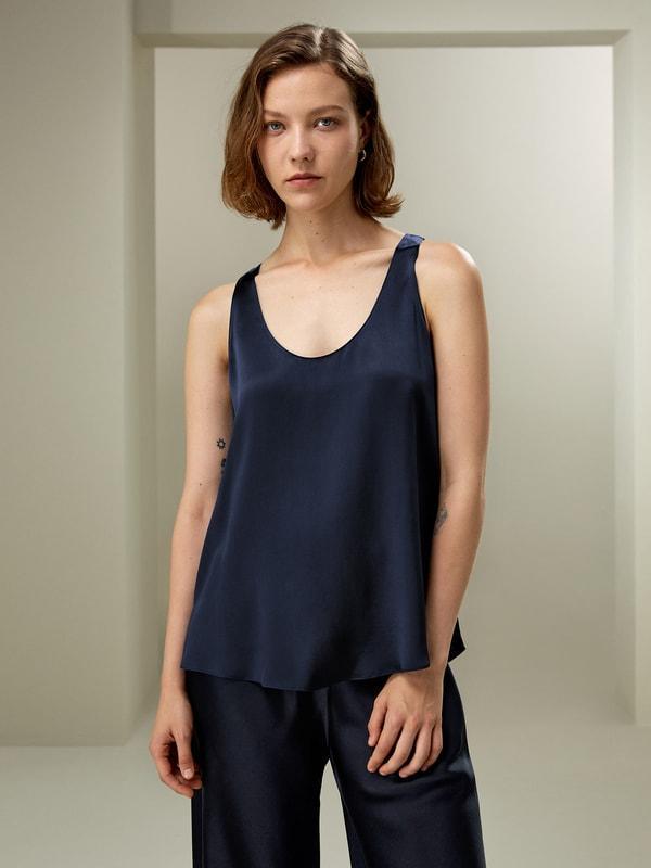 Relaxed Silk U-neck Tank Product Image