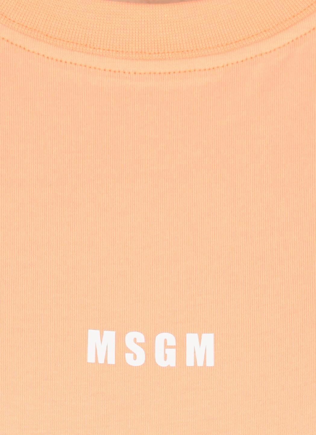 MSGM Logo Printed Crewneck T-shirt In Nude Product Image