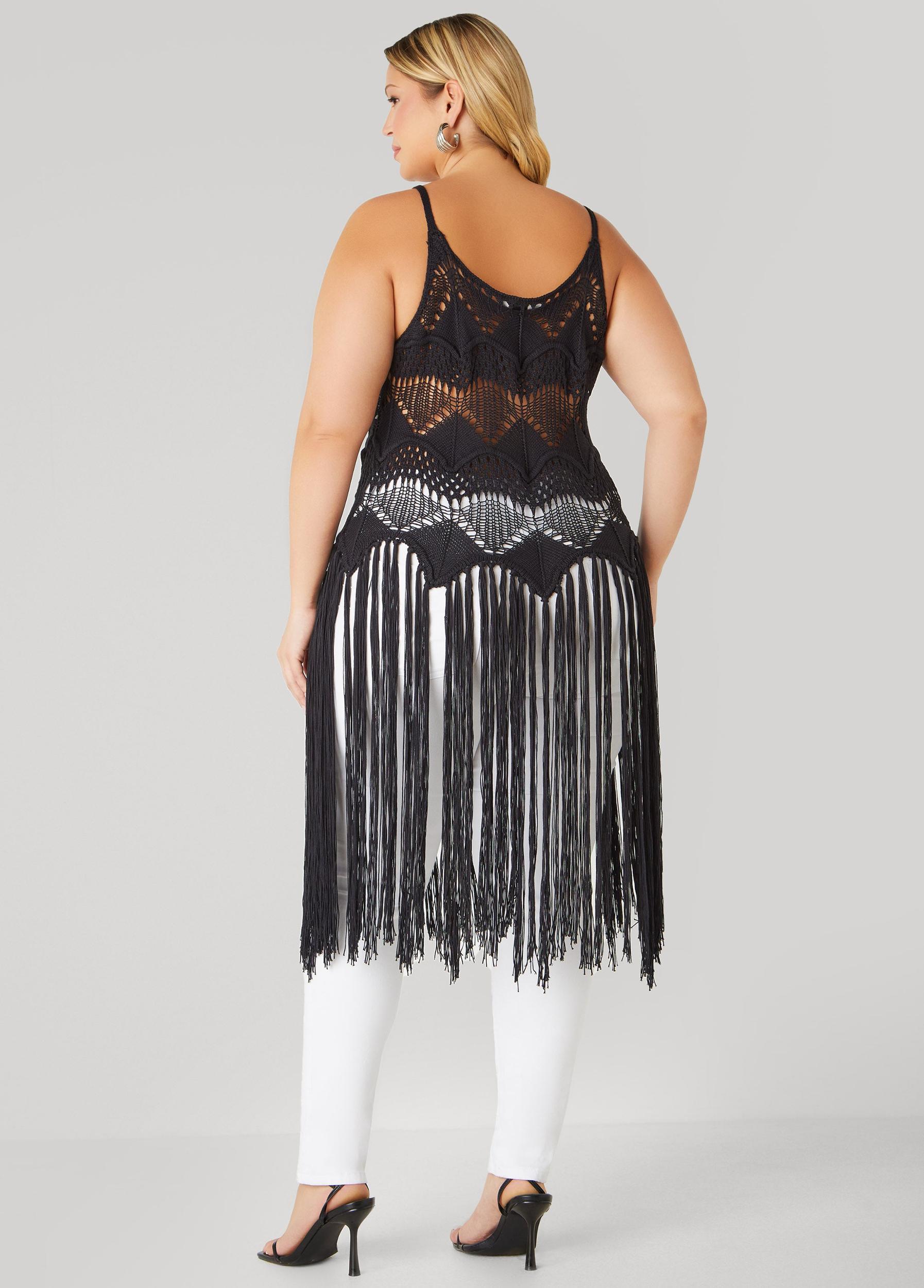 Fringed Crochet Sweater Product Image
