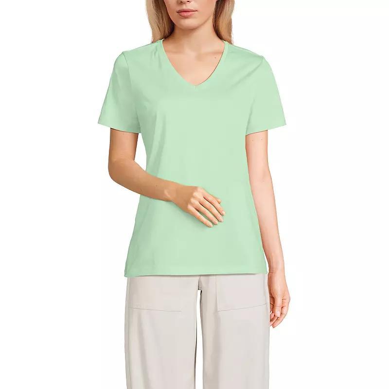 Women's Lands' End Relaxed-Fit Supima Cotton V-Neck Tee, Size: Small Tall, Blue Blossoms Product Image
