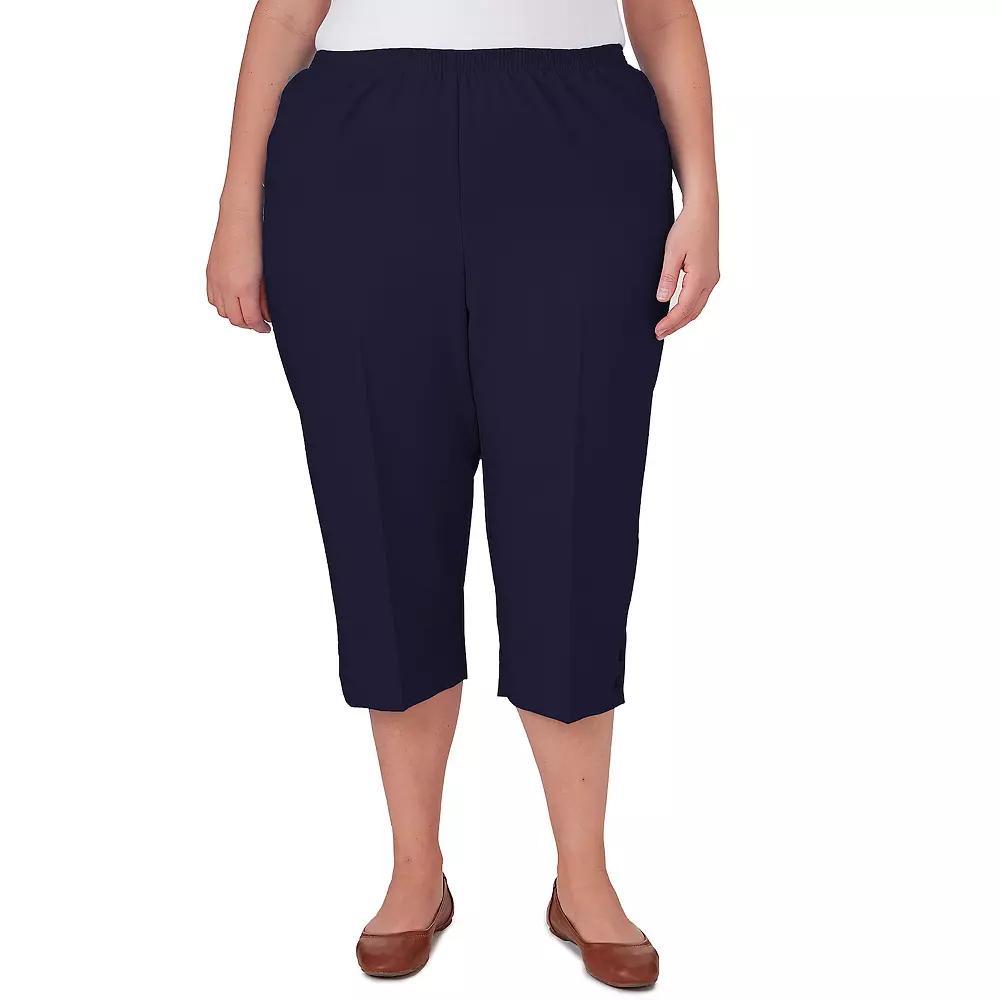 Plus Size Alfred Dunner Button Hem Capri Pant, Women's, Size: 22 W, Blue Product Image