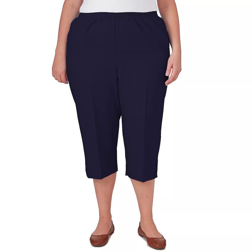 Plus Size Alfred Dunner Button Hem Capri Pant, Women's, Size: 22 W, Blue Product Image