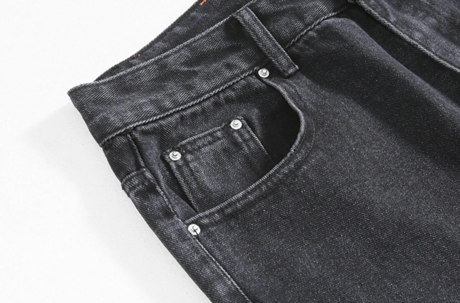 RT No. 7022 DARK GRAY STRAIGHT DENIM JEANS Product Image