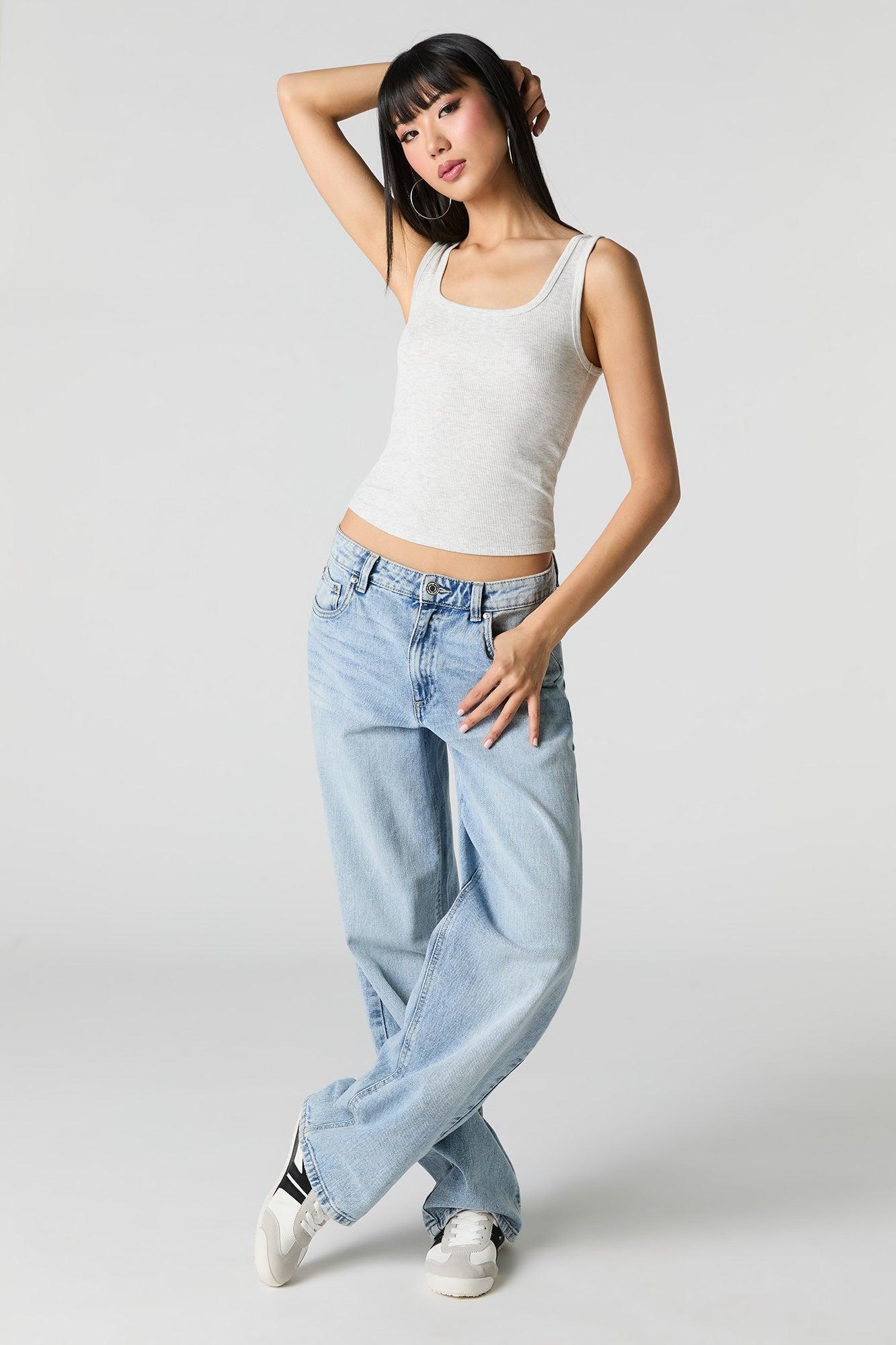 Ribbed Square Neck Tank Female Product Image