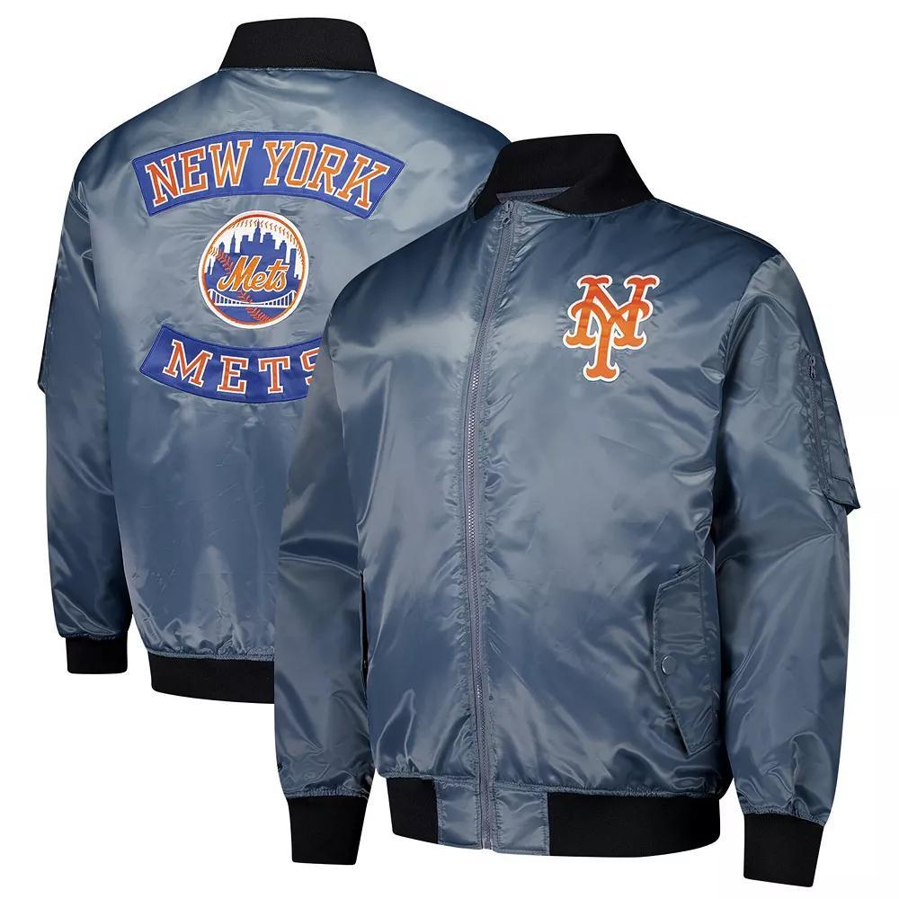 Men's Profile Charcoal New York Mets Big & Tall Full-Zip Bomber Jacket, Size: 6XB Product Image