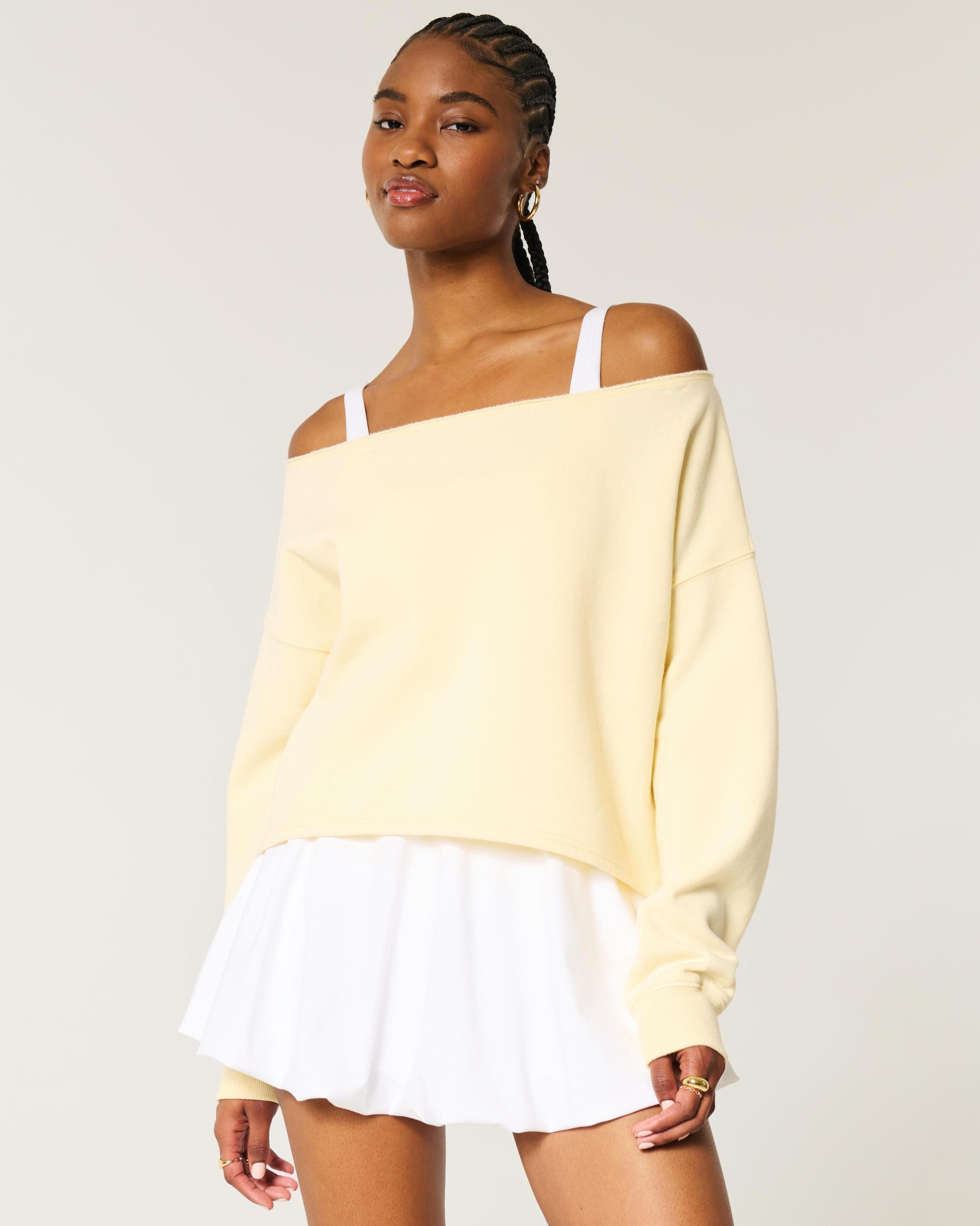 Easy Double Off-the-Shoulder Sweatshirt Product Image