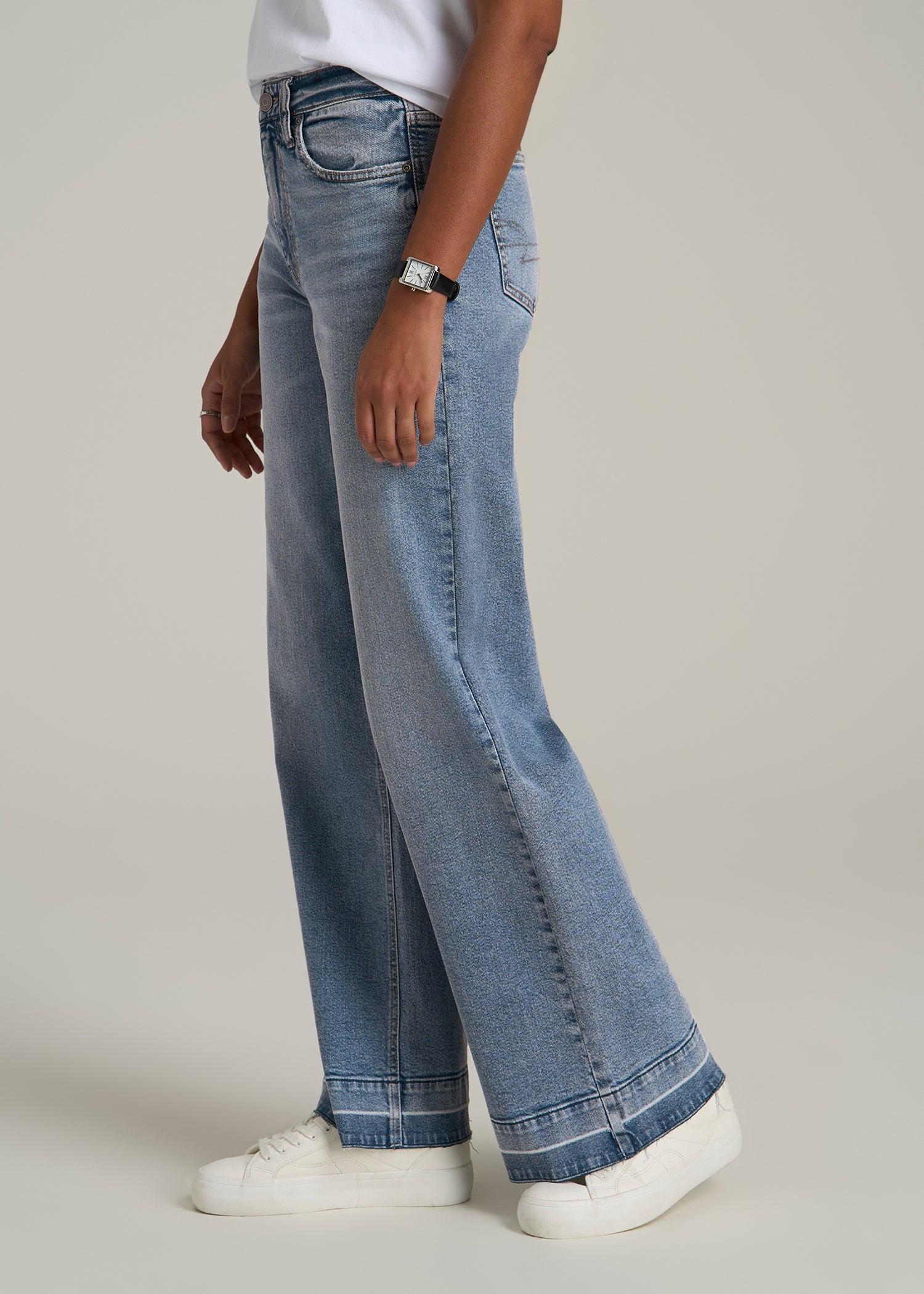 Luna High Rise Wide Leg Tall Jeans for Women in Perfect Blue Product Image
