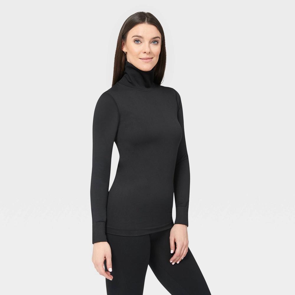 Wander by Hottotties Womens Seamless Thermal Turtleneck Top - Black Product Image