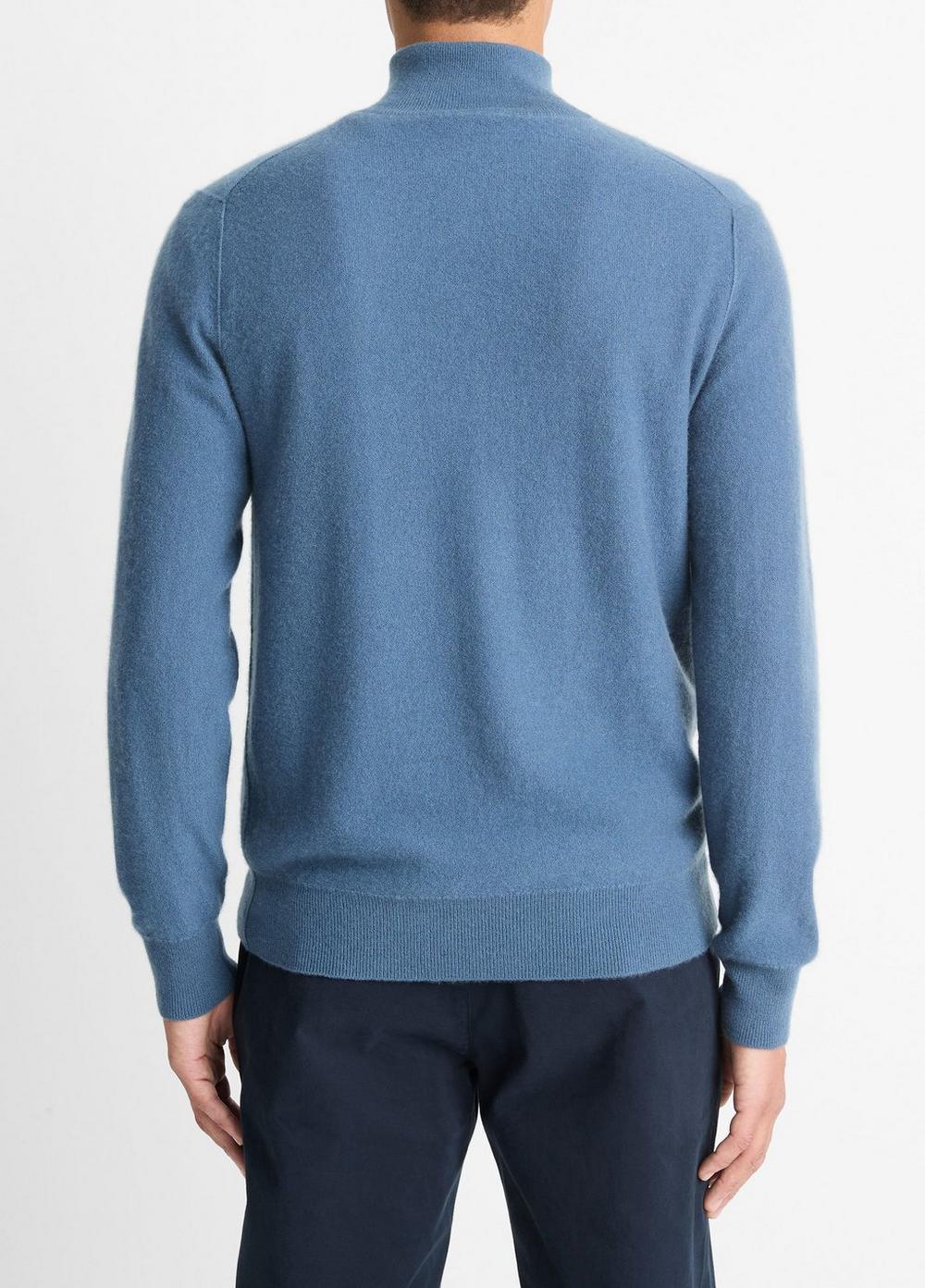 Mens Plush Cashmere Quarter-Zip Sweater, Beluga Blue, Size M Vince Product Image