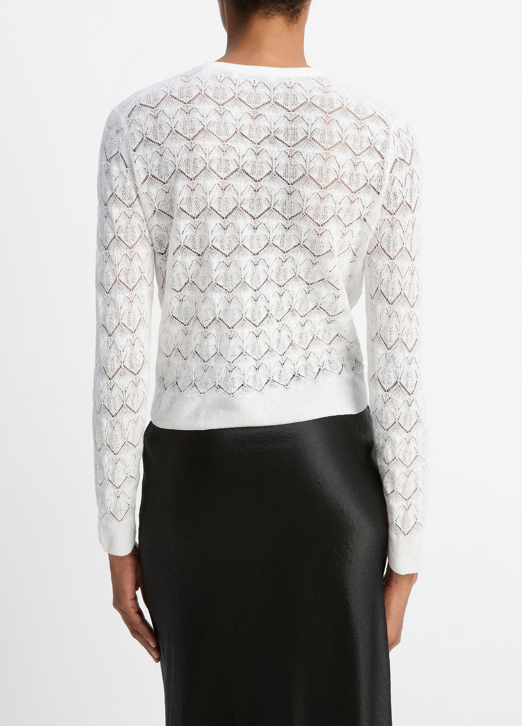 Lace-Stitch Cotton Cardigan Product Image
