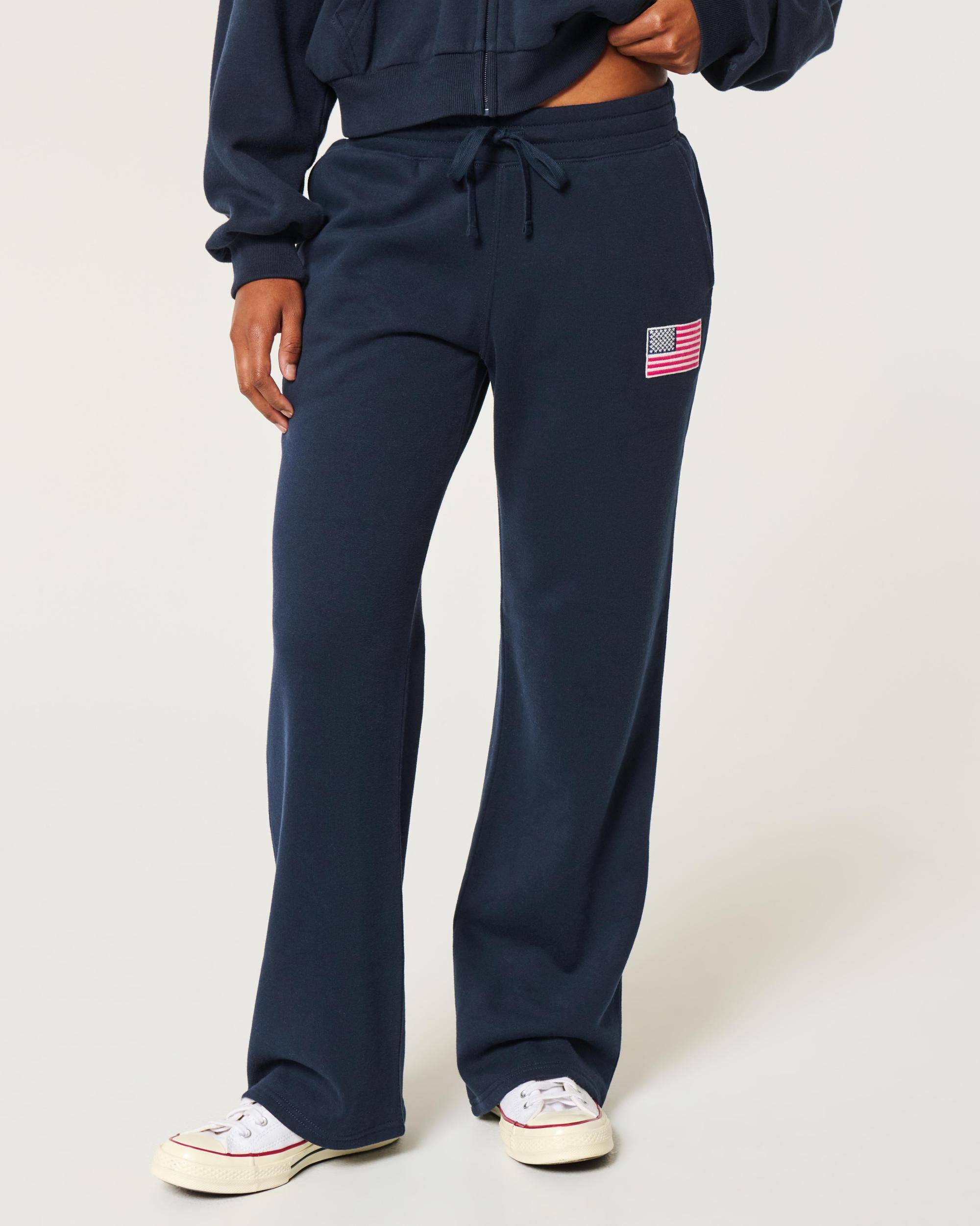 American Flag Graphic Straight Sweatpants Product Image