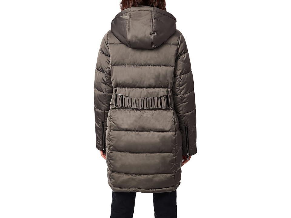 Bernardo Fashions Shiny Twill Heavyweight Coat (Frappe) Women's Clothing Product Image