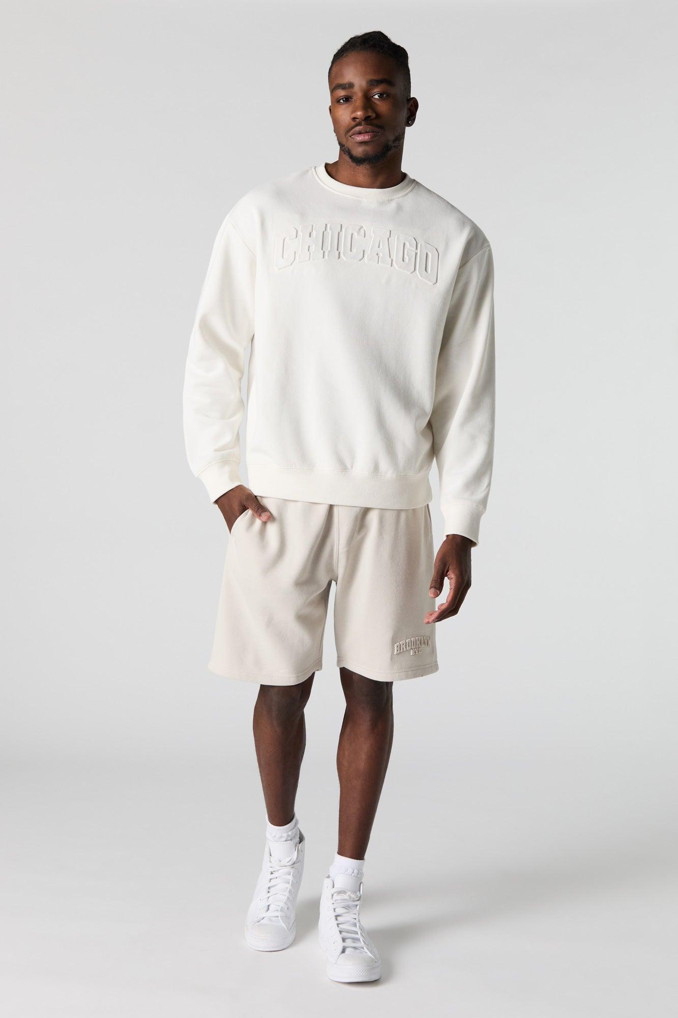 City Embossed Fleece Sweatshirt Male Product Image