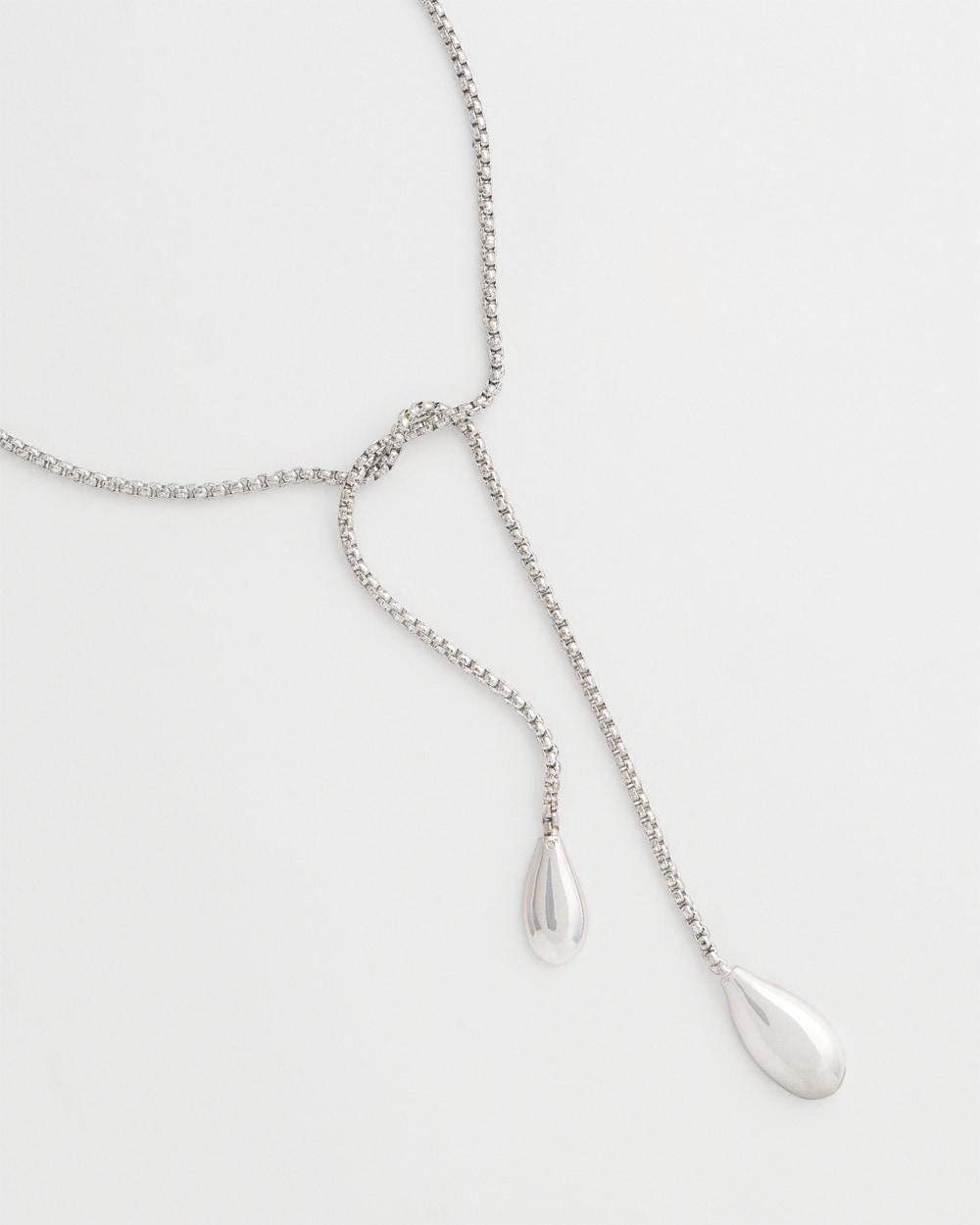 Silver Lariat Necklace Product Image