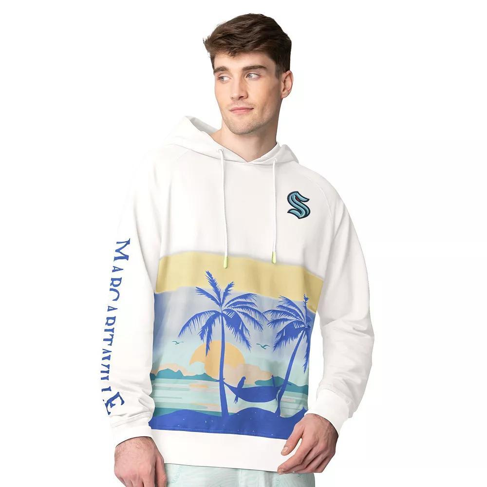 Men's Margaritaville Cream Seattle Kraken Island Dream Peached Pullover Hoodie, Size: XL, Krk Beige Product Image