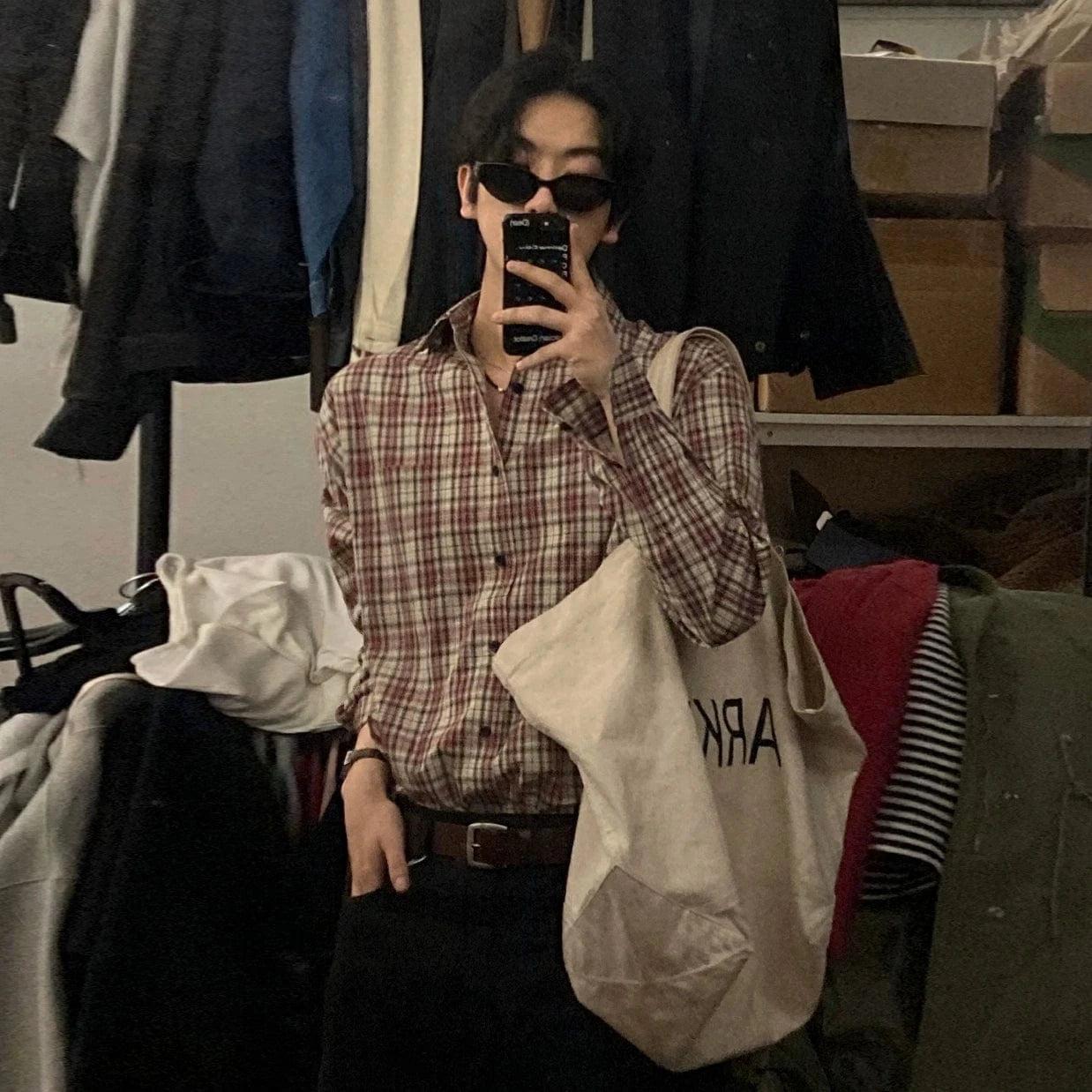 RT No. 19522 RED PLAID SHIRT Product Image