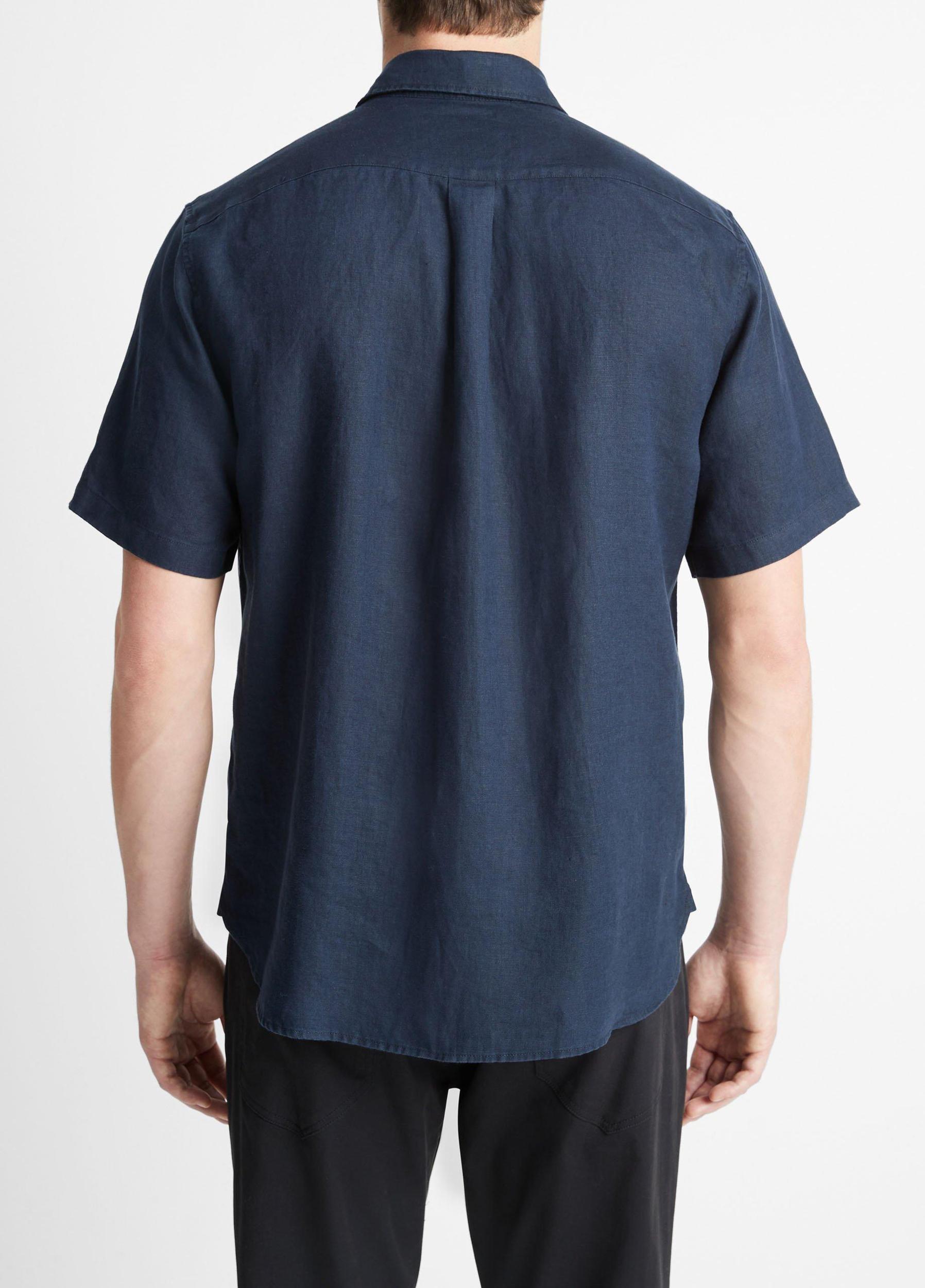 Mens Linen Short-Sleeve Shirt, Pumice Rock, Size XS Vince Product Image