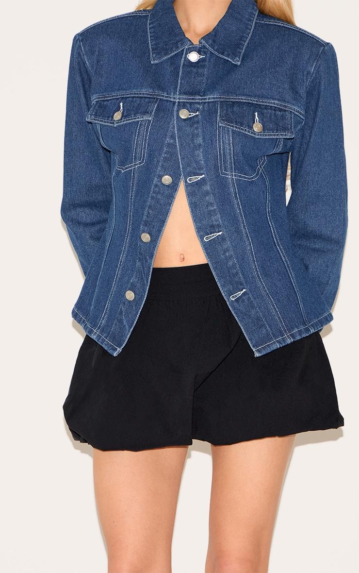 Black Stretch Woven Micro Mini Puffball Skirt Product Image