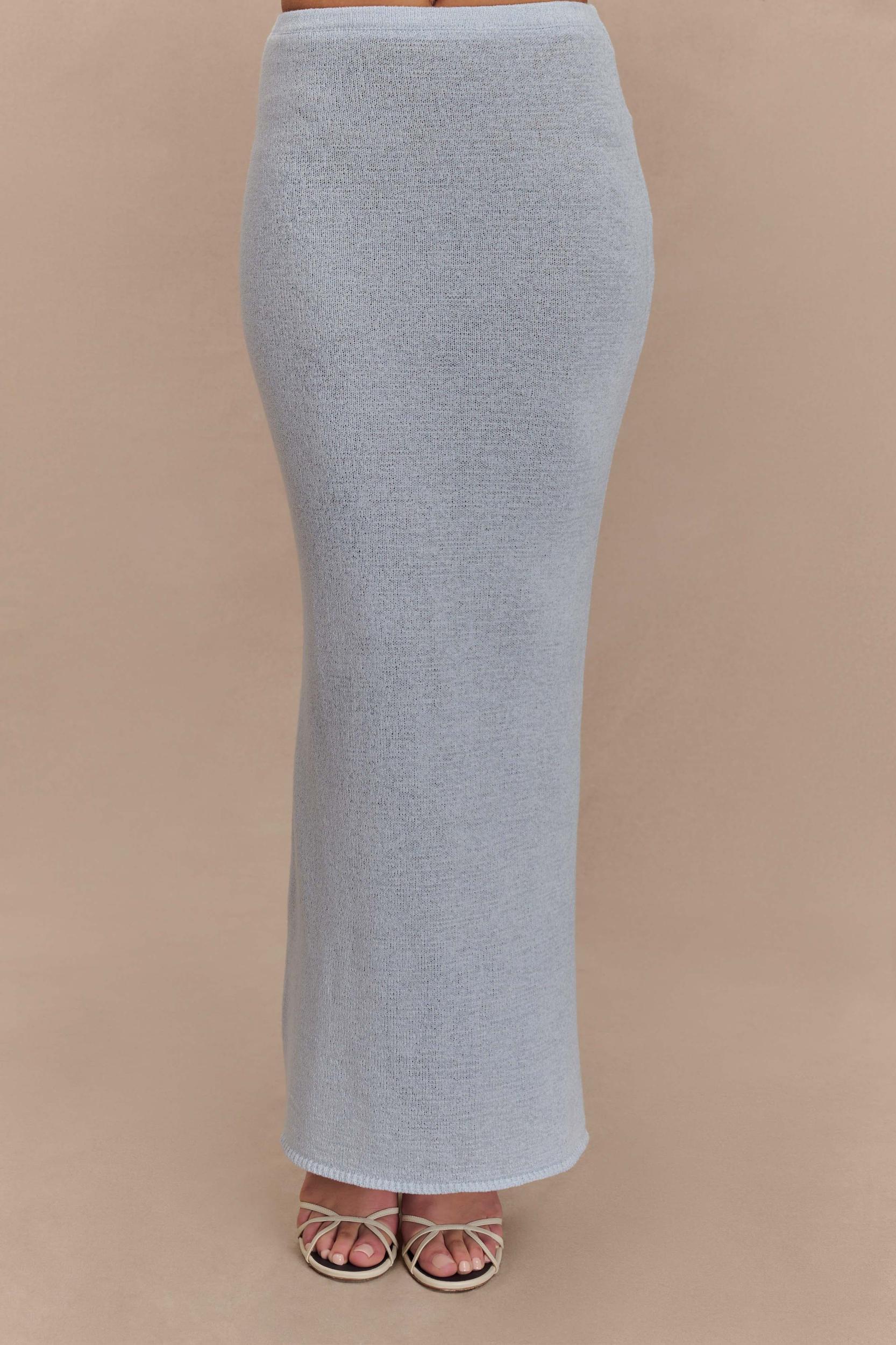 Phoebe Knit Maxi Skirt - Ice Blue Product Image