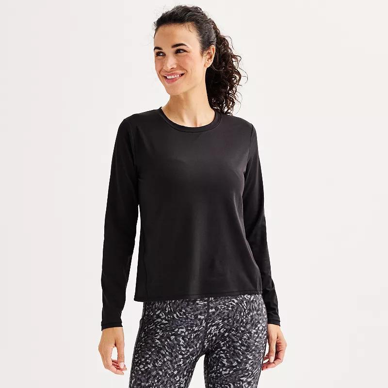 Women's Tek Gear® Essential Soft Long Sleeve Top, Size: Large, Mineral Black Product Image
