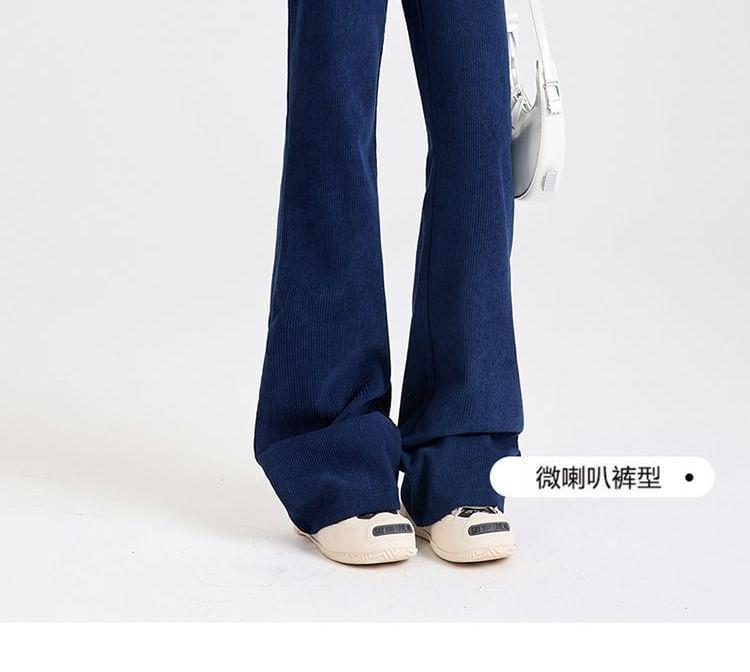 High Rise Plain Flared Pants (Various Designs) Product Image