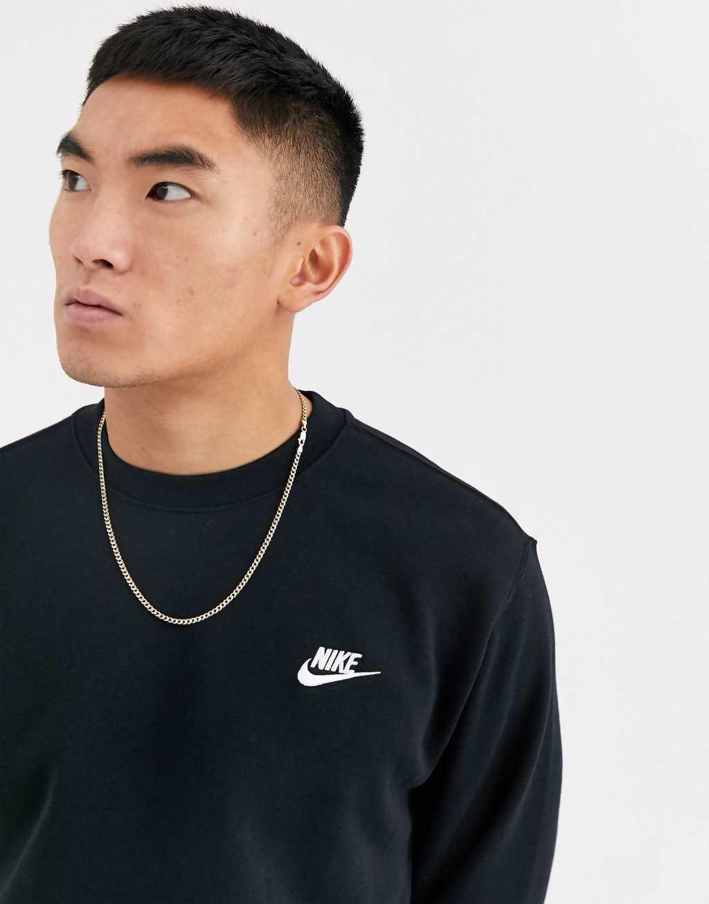 Men's Nike Club Fleece Crew, Size: Large, Dark Gray Grey Product Image