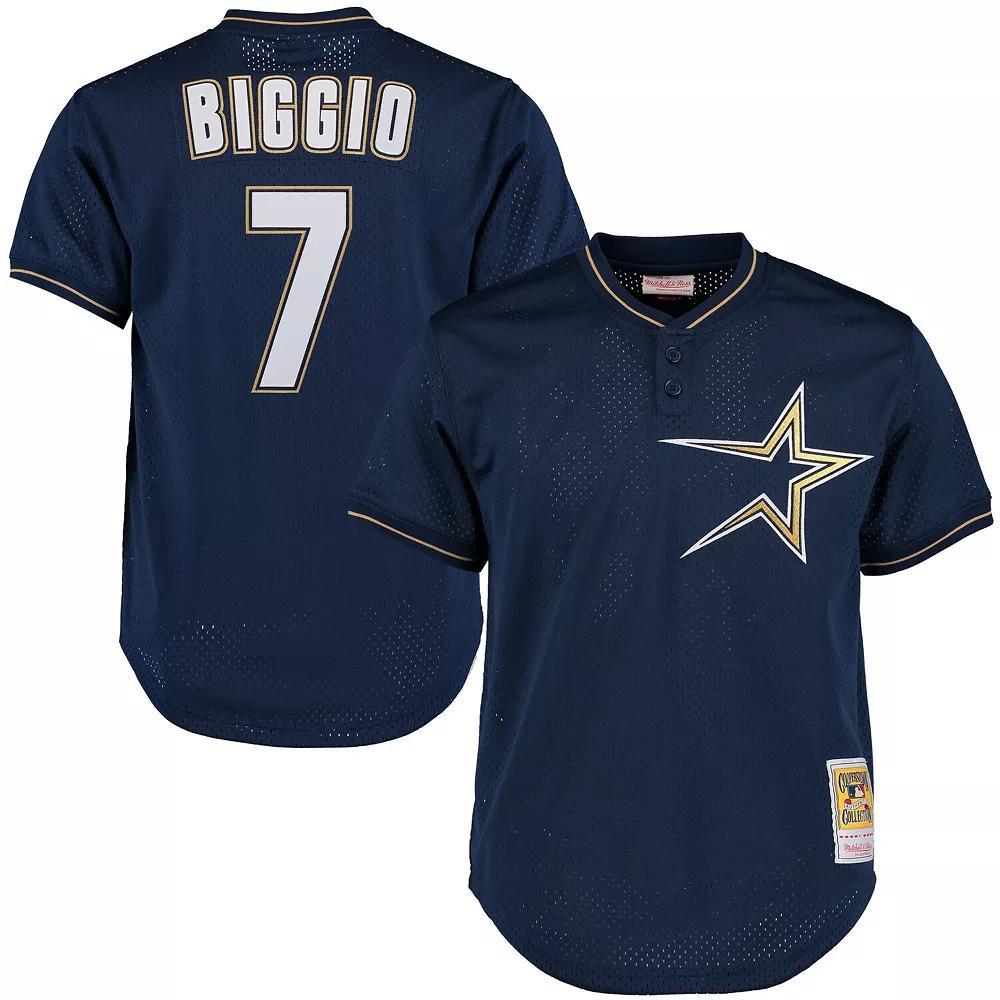 Men's Mitchell & Ness Craig Biggio Navy Houston Astros Cooperstown Collection Batting Practice Jersey, Size: Medium, Blue Product Image