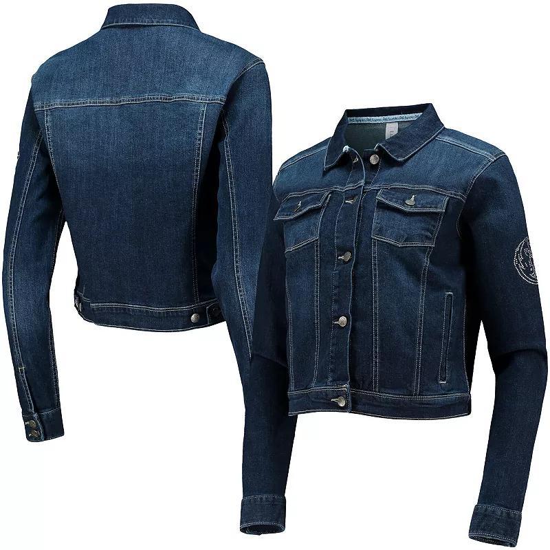 Women's Lusso Blue Dallas Mavericks Georgie Swarovski Crystals Button-Up Denim Jacket, Size: Small Product Image