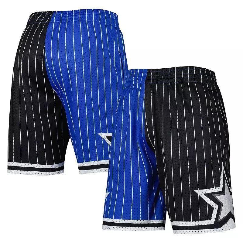 Men's Mitchell & Ness Blue/Black Orlando Magic Hardwood Classics 1994 Split Swingman Shorts, Size: 2XL, Mag Blue Product Image