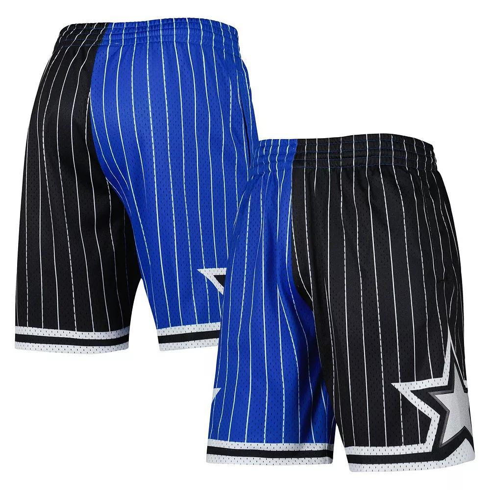 Men's Mitchell & Ness Blue/Black Orlando Magic Hardwood Classics 1994 Split Swingman Shorts, Size: 2XL, Mag Blue Product Image