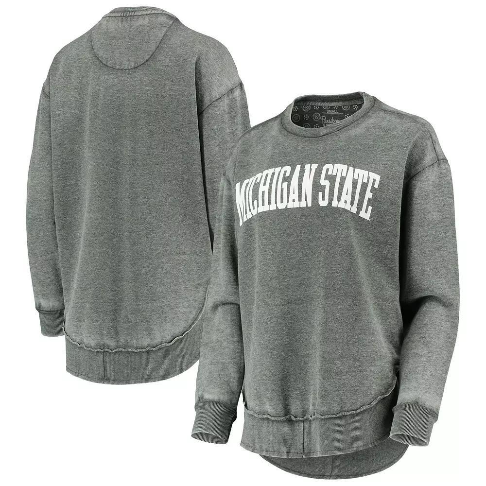 Women's Pressbox Green Michigan State Spartans Vintage Wash Pullover Sweatshirt, Size: Large Product Image