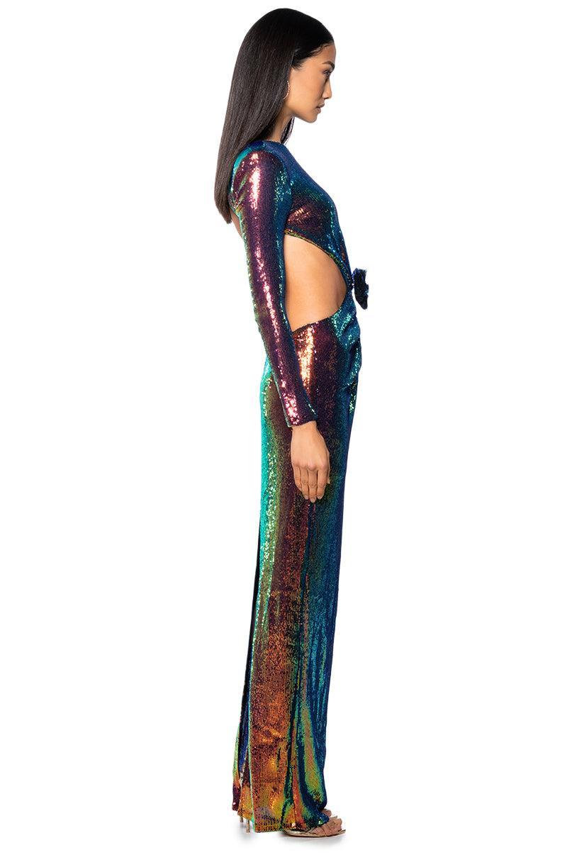 SCARLETT CUT OUT SEQUIN GOWN Product Image
