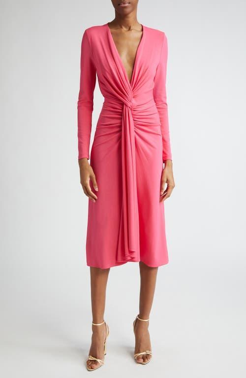 Womens Gathered Draped Midi-Dress Product Image