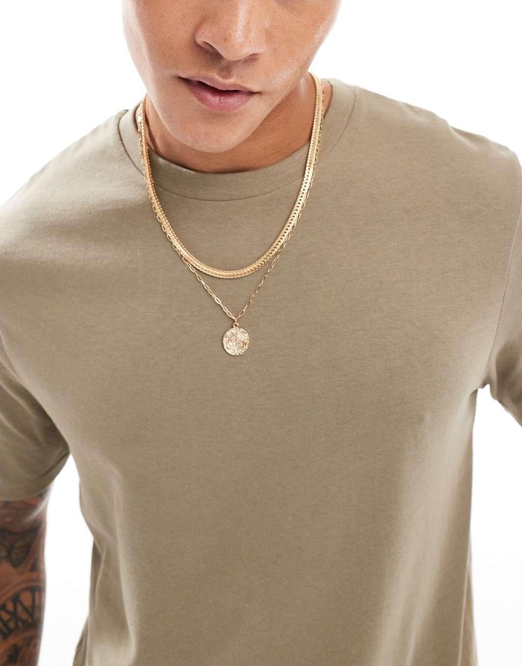 ASOS DESIGN essential crew neck t-shirt in khaki Product Image