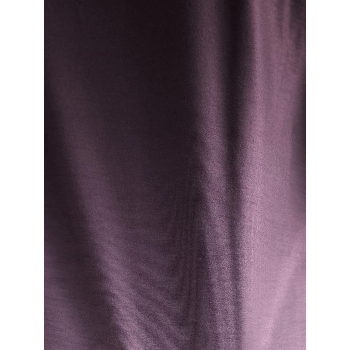 Plus Size Ombre V Neck Slightly Stretchy T-shirt Purple Women Casual Plain Ombre V-neck Everyday T-shirts BloomChic 12/L Product Image