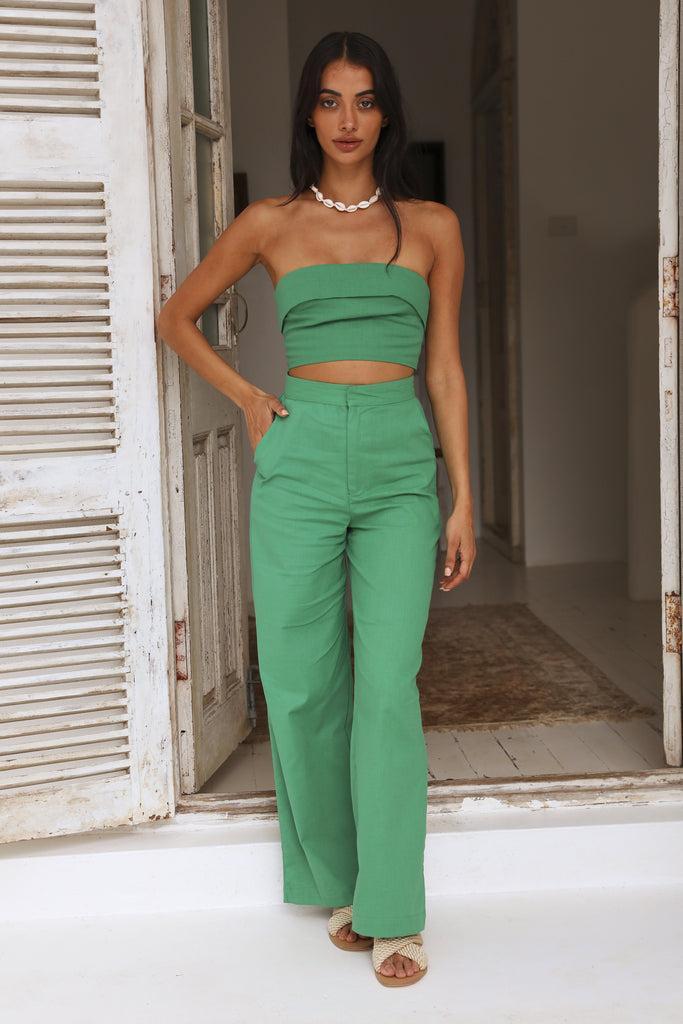 In Hindsight Pants Green Product Image