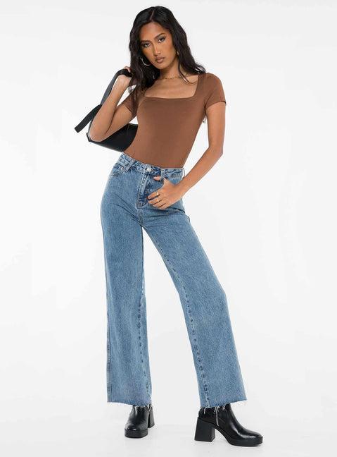Arlington High Rise Straight Leg Jeans Mid Wash Product Image