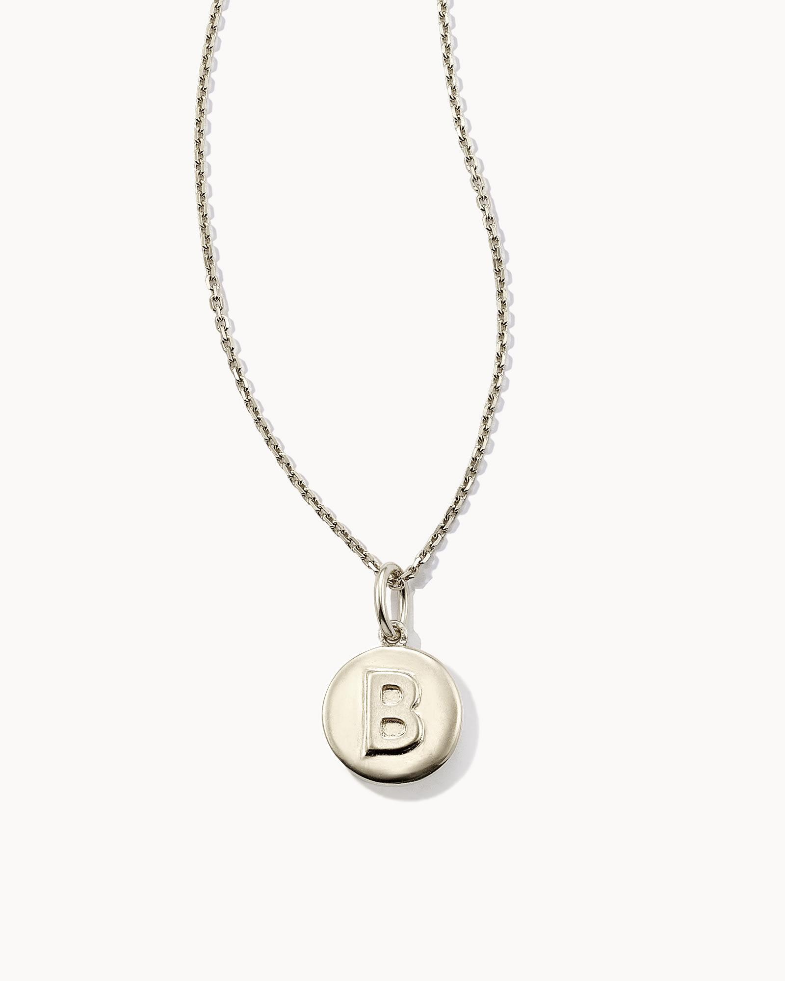 Kendra Scott Letter Q Coin Pendant Necklace in Oxidized Sterling Silver | Metal Product Image