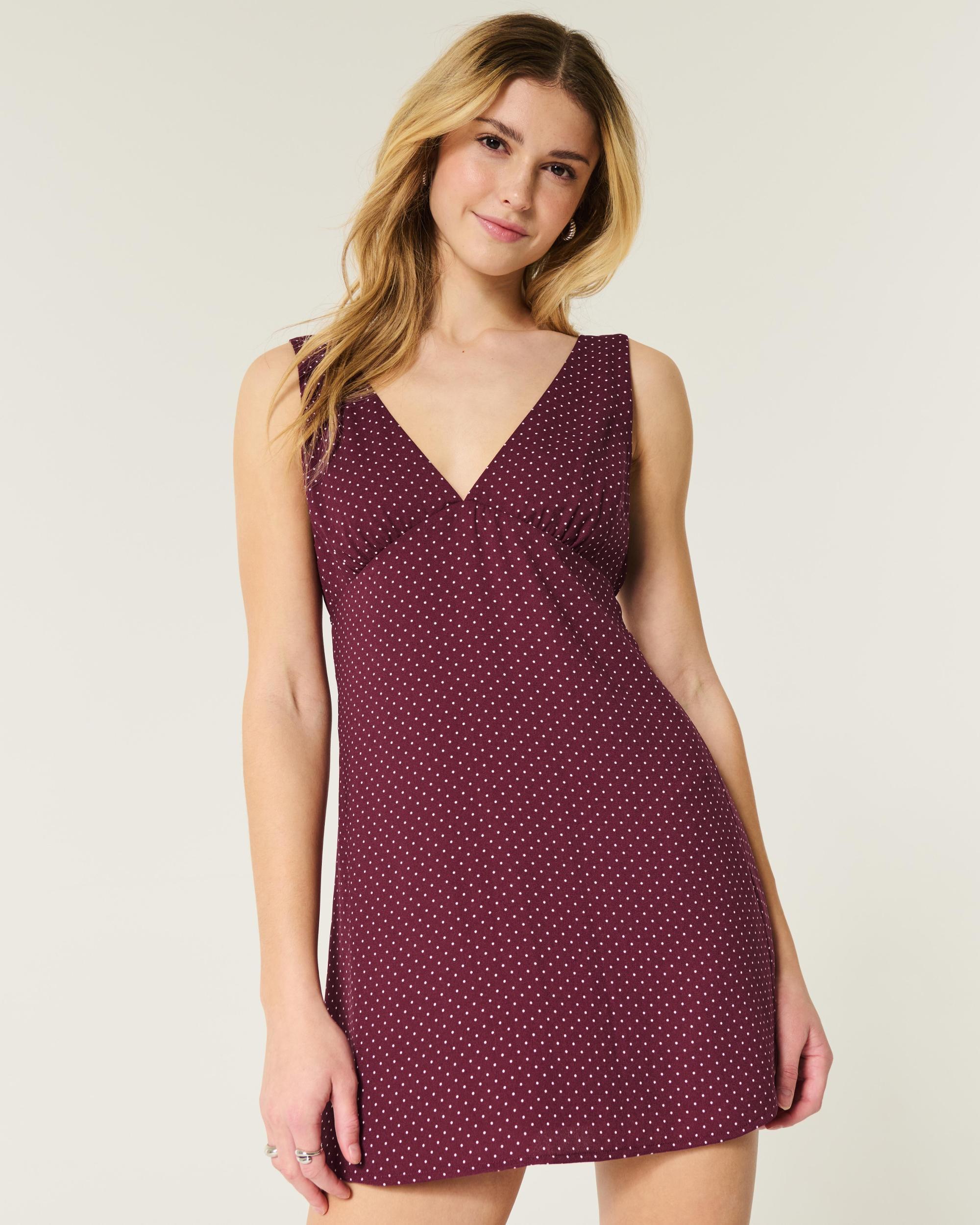 V-Neck Crepe Slip Dress Product Image