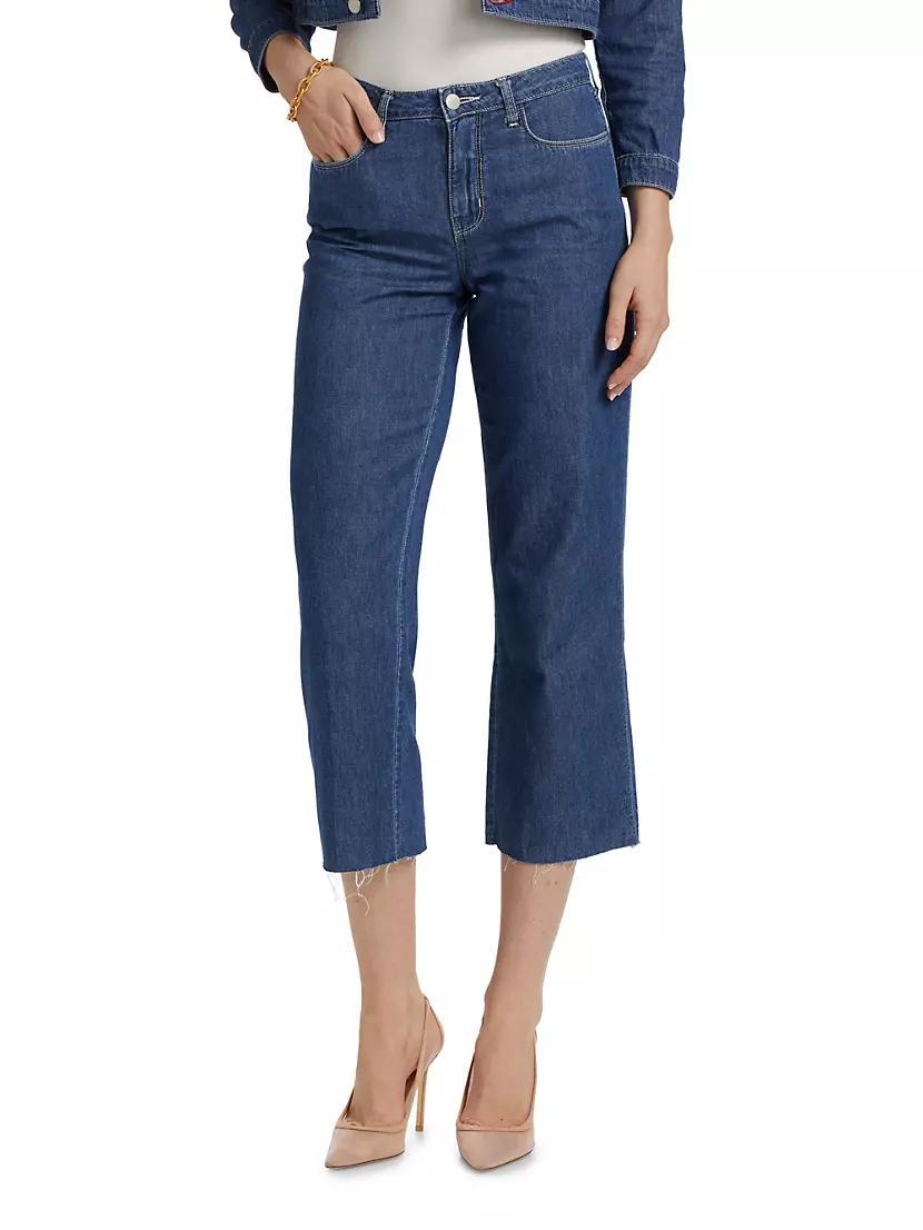Wanda Mid-Rise Straight-Leg Crop Jeans Product Image