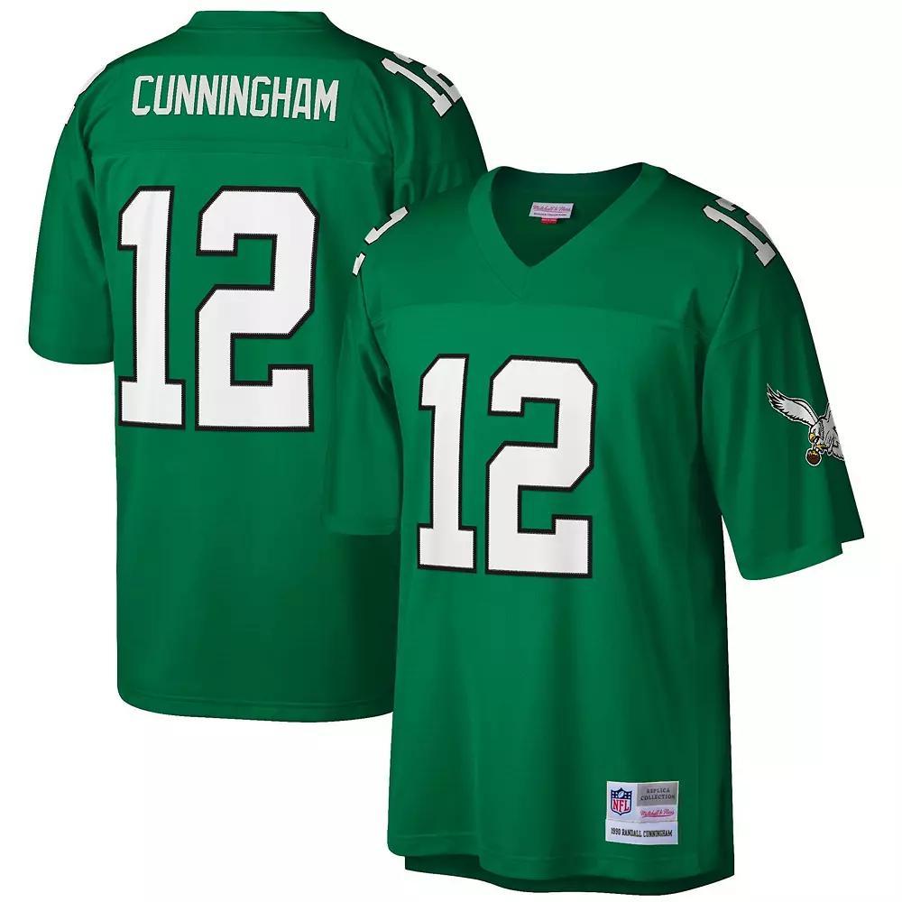 Men's Mitchell & Ness Randall Cunningham Kelly Green Philadelphia Eagles Big & Tall 1990 Retired Player Replica Jersey, Size: 2XB Product Image